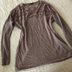 Brown Lace Sweater